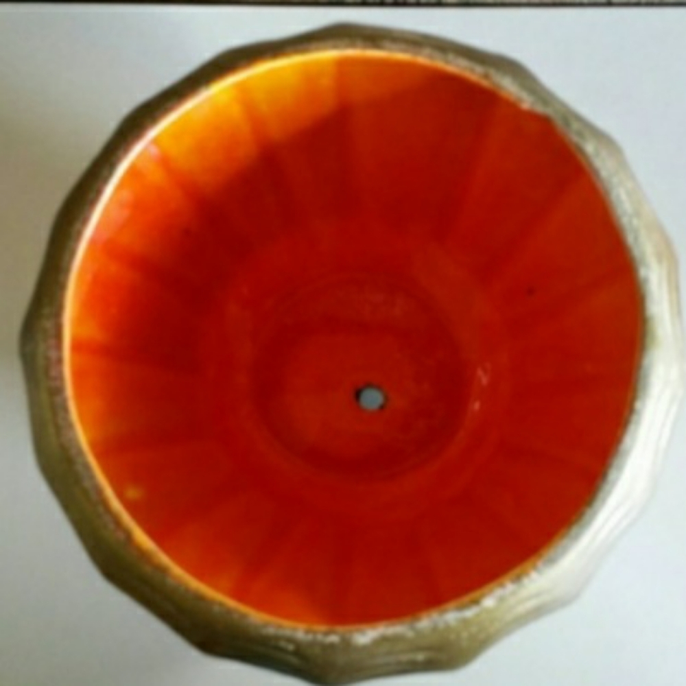 Fun 1960s Maurice California Pottery Planter Orange and Gold USA c - Picture 2 of 4